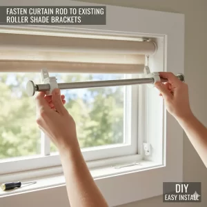 Fasten Curtain Rod to Existing Roller Shade Brackets