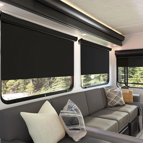 Platinum Plus RV Roller Shades Blackout Coal