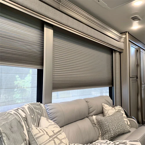 RV Blackout Cellular Shades - Grey