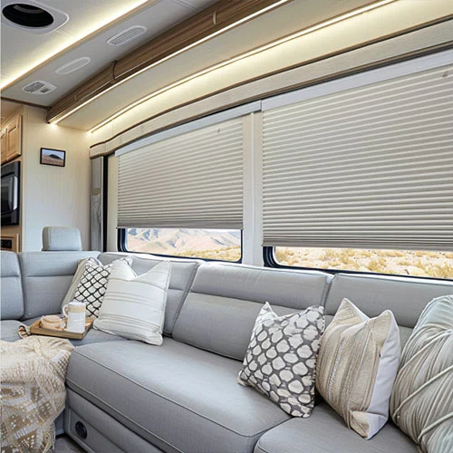 Motorized Diamond RV Cordless Cellular Shades